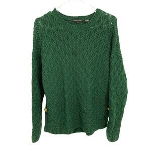 Vintage Jeanne Pierre Hunter Green 100% Cotton Sweater Size L